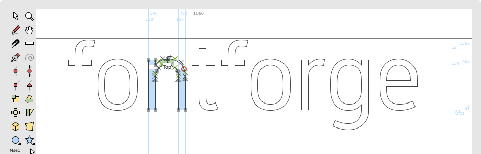 fontforge font scaling