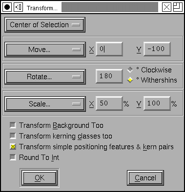 fontforge transparency