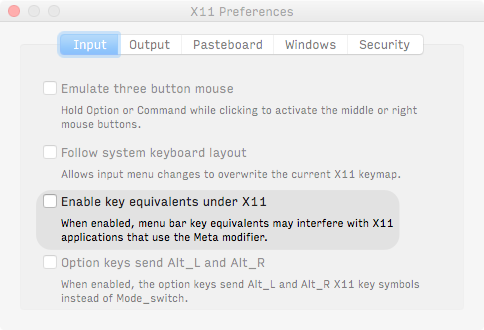 X11.app Preferences Window set correctly